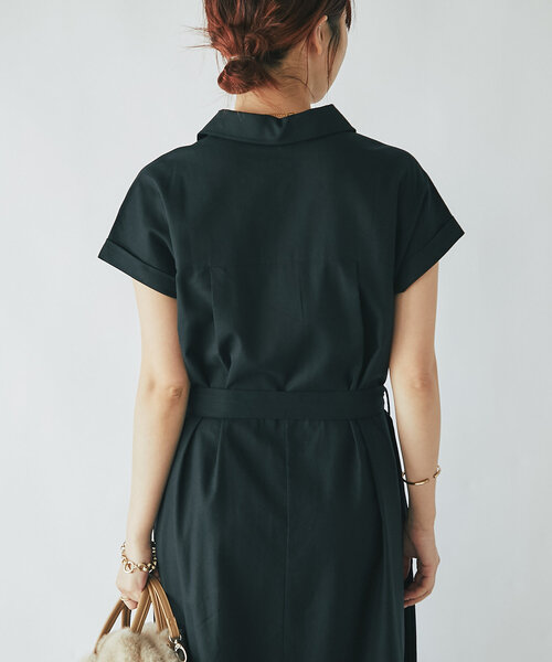 un dix cors（アンディコール）の「《着方アレンジいろいろ》ワークポケットウエスト切替ワンピース（ワンピース・レディース・ブラック/チャコールグレー・FREE）」の16枚目の写真