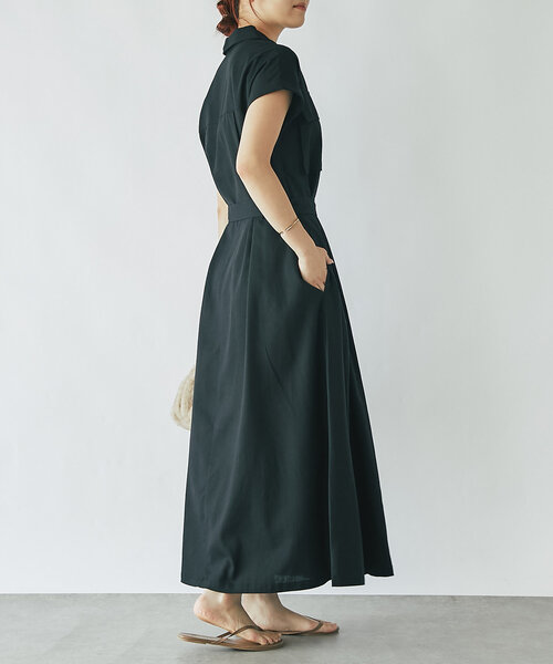 un dix cors（アンディコール）の「《着方アレンジいろいろ》ワークポケットウエスト切替ワンピース（ワンピース・レディース・ブラック/チャコールグレー・FREE）」の19枚目の写真