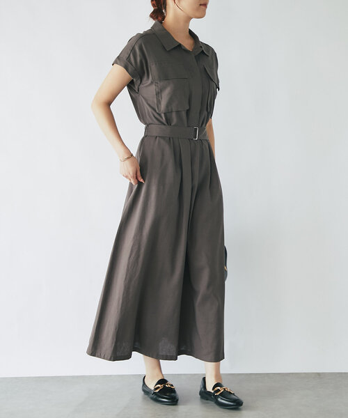 un dix cors（アンディコール）の「《着方アレンジいろいろ》ワークポケットウエスト切替ワンピース（ワンピース・レディース・ブラック/チャコールグレー・FREE）」の10枚目の写真