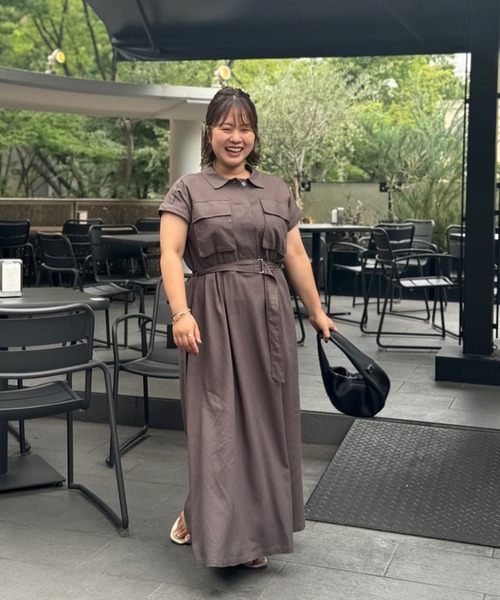 un dix cors（アンディコール）の「《着方アレンジいろいろ》ワークポケットウエスト切替ワンピース（ワンピース・レディース・ブラック/チャコールグレー・FREE）」の12枚目の写真