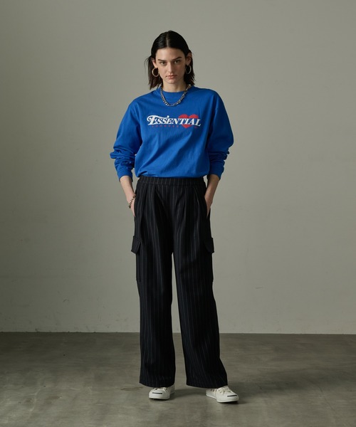 kha:ki（カーキ）の「「KHA:KI/カーキ」ラウンドヘムプリントTシャツ（Tシャツ/カットソー・レディース・ロイヤルブルー/サンドベージュ/ホワイト/チャコールグレー・1）」の13枚目の写真