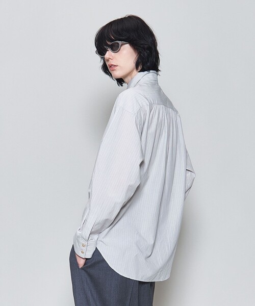 ロク 6 ROKU ストライプオーバーサイズ長袖シャツ レディース 36 BEAUTY&YOUTH UNITED ARROWS｜<6(ROKU)>パイル ジャカード