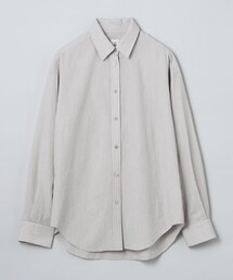 6（ロク）の「＜6(ROKU)＞ストライプ タイシャツ グレー（シャツ