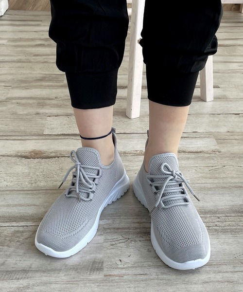 LUGG NAGG(ラグナグ)の「【addottona】【軽量】メッシュ伸縮レースアップスニーカー(スニーカー・レディース・ブラック/グレー/ベージュ/ネイビー/パープル・22.5cm/23.0cm/23.5cm/24.0cm/24.5cm)」の19枚目の写真