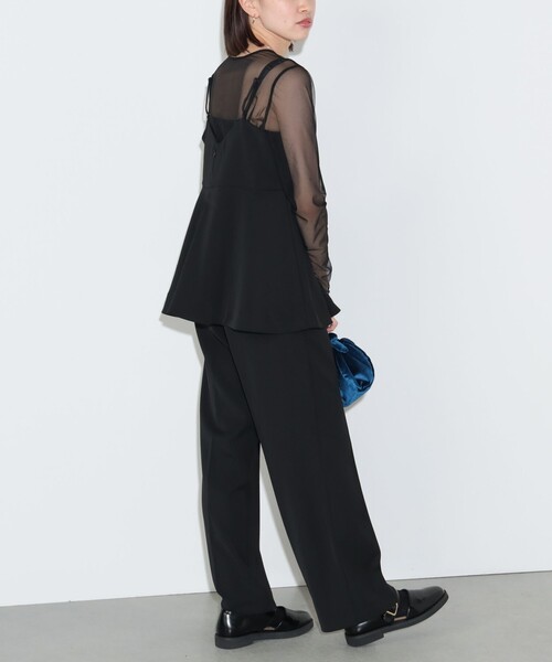 BEAMS HEART（ビームスハート）の「シアーインナー付き ペプラムキャミ × パンツ（セットアイテム）（つなぎ/オールインワン・レディース・パープル系その他6/ブラック・FREE）」の16枚目の写真