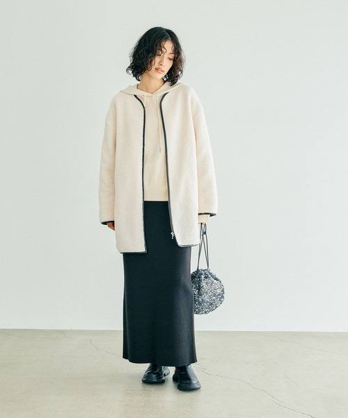 LEPSIM（レプシィム）の「12ゲージ総針ナロースカート　132595（スカート・レディース・ブラック/アイボリー/チャコールグレー・TALL/FREE）」の14枚目の写真