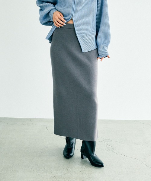 LEPSIM（レプシィム）の「12ゲージ総針ナロースカート　132595（スカート・レディース・ブラック/アイボリー/チャコールグレー・TALL/FREE）」の16枚目の写真