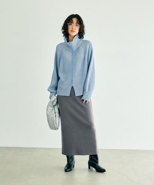 LEPSIM（レプシィム）の「12ゲージ総針ナロースカート　132595（スカート・レディース・ブラック/アイボリー/チャコールグレー・TALL/FREE）」の19枚目の写真