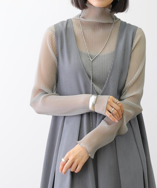 HUG.U（ハグユー）の「プリーツインナーシアー（その他トップス・レディース・グレー/ライトブラウン/ブラック/ダークパープル・FREE）」の11枚目の写真