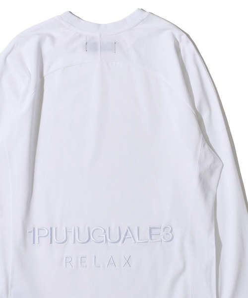 1piu1uguale3 RELAX(ウノピュウノウグァーレトレリラックス)の「【1PIU1UGUALE3 RELAX】BACK LOGO LONG SLEEVE T-SHIRT / バッグロゴ ロングスリーブクルーネックTシャツ(Tシャツ/カットソー・メンズ・ブラック/ホワイト・MEDIUM/LARGE/X-LARGE)」の2枚目の写真