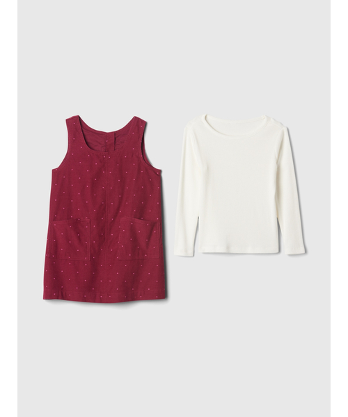 GAP(ギャップ)の「babyGap コーデュロイ ジャンパースカートセット(ワンピース・キッズ・レッド・110cm/105cm/100cm/95cm/90cm/80cm/70cm)」の3枚目の写真