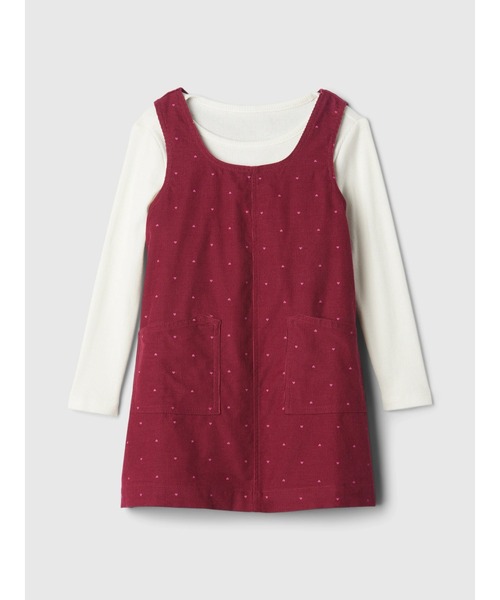 GAP(ギャップ)の「babyGap コーデュロイ ジャンパースカートセット(ワンピース・キッズ・レッド・110cm/105cm/100cm/95cm/90cm/80cm/70cm)」の1枚目の写真