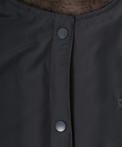 CONVERSE（コンバース）の「CONVERSE（コンバース）裏地シャギーボアファー ノーカラージャケット レディース/ナイロンジャケットアウター（ノーカラージャケット・レディース・ダークベージュ/カーキ/チャコールグレー/ブラック・M/L）」の18枚目の写真