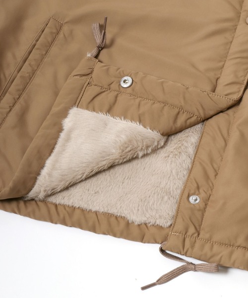 CONVERSE（コンバース）の「CONVERSE（コンバース）裏地シャギーボアファー ノーカラージャケット レディース/ナイロンジャケットアウター（ノーカラージャケット・レディース・ダークベージュ/カーキ/チャコールグレー/ブラック・M/L）」の13枚目の写真