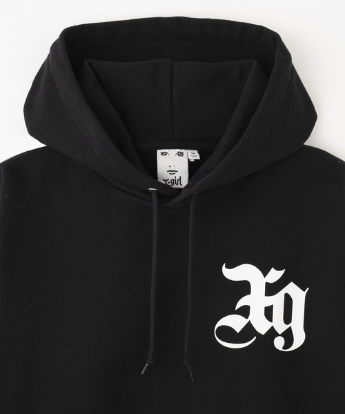 X-girl(エックスガール)の「EMBLEM SWEAT HOODIE(パーカー・レディース・ブラック/アッシュ・S/M)」の5枚目の写真