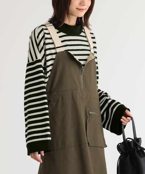 n'OrLABEL(ノアールレーベル)の「ボトルネックボーダー配色プルオーバー(Tシャツ/カットソー・レディース・ブラック/ブルー/ベージュ・FREE)」の2枚目の写真