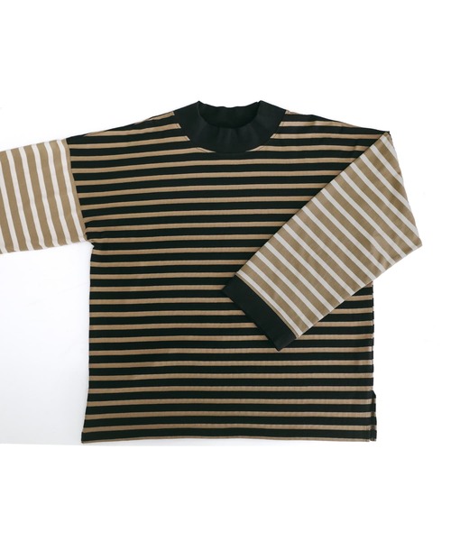 n'OrLABEL(ノアールレーベル)の「ボトルネックボーダー配色プルオーバー(Tシャツ/カットソー・レディース・ブラック/ブルー/ベージュ・FREE)」の7枚目の写真