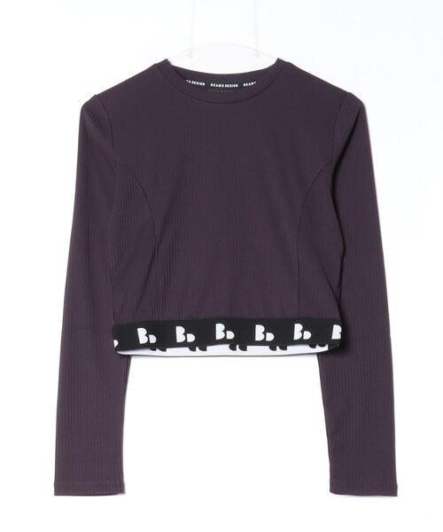 TIGORA by BEAMS DESIGN（ティゴラバイビームスデザイン）の「ティゴラ ビームス TIGORA BEAMS クロップドロングスリーブT（Tシャツ/カットソー・レディース・ブラック/ダークパープル/キャメル・M/L/XL）」の3枚目の写真