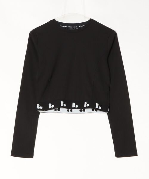 TIGORA by BEAMS DESIGN（ティゴラバイビームスデザイン）の「ティゴラ ビームス TIGORA BEAMS クロップドロングスリーブT（Tシャツ/カットソー・レディース・ブラック/ダークパープル/キャメル・M/L/XL）」の2枚目の写真