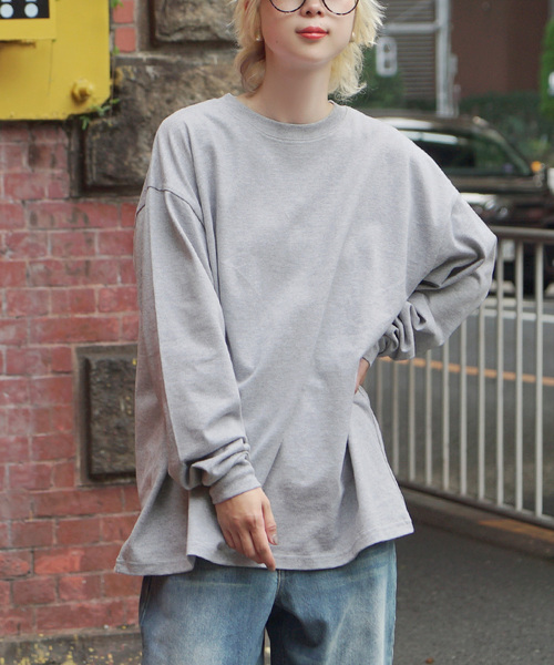 zootie(ズーティー)の「【水と油分を弾いて汚れにくい!】 シミヘン加工 リブスリーブプルオーバー(Tシャツ/カットソー・レディース・レッド系その他/ベージュ系その他/ネイビー/ミント/チョコ/ブラック/ライトブルー/イエロー系その他/ライトピンク/ホワイト×ブラック/オフホワイト/杢グレー/ホワイト×グレー・フリー)」の6枚目の写真