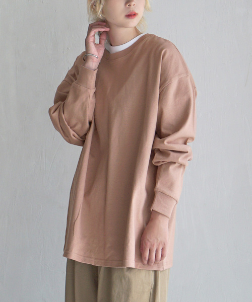 zootie(ズーティー)の「【水と油分を弾いて汚れにくい!】 シミヘン加工 リブスリーブプルオーバー(Tシャツ/カットソー・レディース・レッド系その他/ベージュ系その他/ネイビー/ミント/チョコ/ブラック/ライトブルー/イエロー系その他/ライトピンク/ホワイト×ブラック/オフホワイト/杢グレー/ホワイト×グレー・フリー)」の8枚目の写真