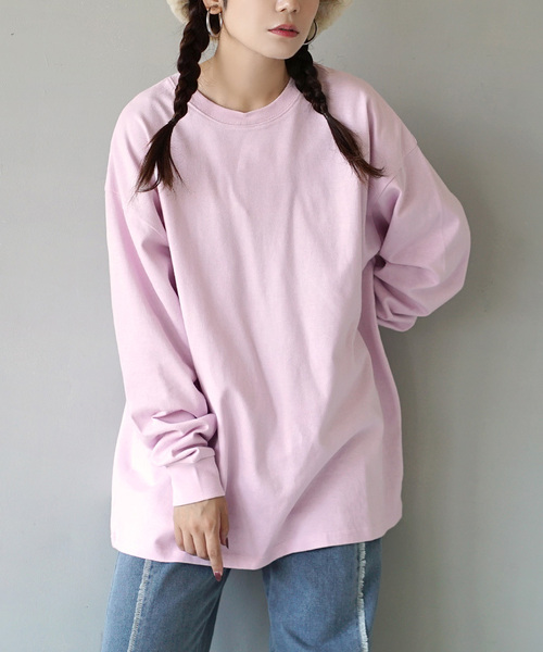 zootie(ズーティー)の「【水と油分を弾いて汚れにくい!】 シミヘン加工 リブスリーブプルオーバー(Tシャツ/カットソー・レディース・レッド系その他/ベージュ系その他/ネイビー/ミント/チョコ/ブラック/ライトブルー/イエロー系その他/ライトピンク/ホワイト×ブラック/オフホワイト/杢グレー/ホワイト×グレー・フリー)」の12枚目の写真