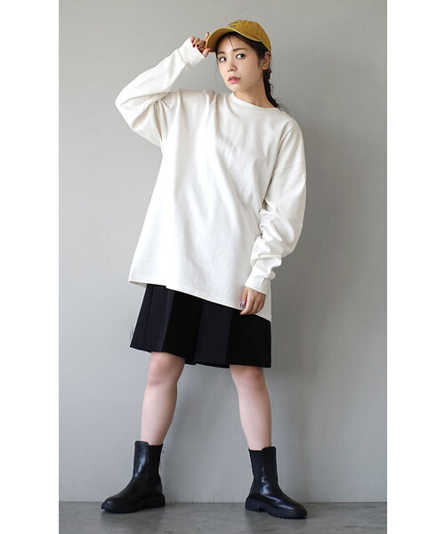 zootie(ズーティー)の「【水と油分を弾いて汚れにくい!】 シミヘン加工 リブスリーブプルオーバー(Tシャツ/カットソー・レディース・レッド系その他/ベージュ系その他/ネイビー/ミント/チョコ/ブラック/ライトブルー/イエロー系その他/ライトピンク/ホワイト×ブラック/オフホワイト/杢グレー/ホワイト×グレー・フリー)」の15枚目の写真