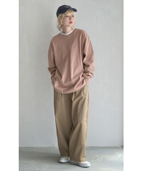 zootie(ズーティー)の「【水と油分を弾いて汚れにくい!】 シミヘン加工 リブスリーブプルオーバー(Tシャツ/カットソー・レディース・レッド系その他/ベージュ系その他/ネイビー/ミント/チョコ/ブラック/ライトブルー/イエロー系その他/ライトピンク/ホワイト×ブラック/オフホワイト/杢グレー/ホワイト×グレー・フリー)」の17枚目の写真