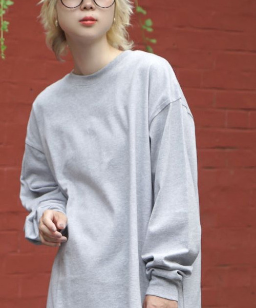 zootie(ズーティー)の「【水と油分を弾いて汚れにくい!】 シミヘン加工 リブスリーブプルオーバー(Tシャツ/カットソー・レディース・レッド系その他/ベージュ系その他/ネイビー/ミント/チョコ/ブラック/ライトブルー/イエロー系その他/ライトピンク/ホワイト×ブラック/オフホワイト/杢グレー/ホワイト×グレー・フリー)」の19枚目の写真