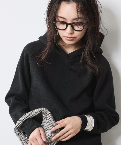 CHIC STYLE（シックスタイル）の「ニットパーカー ＜大きいサイズ有＞シックスタイル（パーカー・レディース・グレー/ブルー/ブラック・5L/4L/3L/LL/L/M）」の21枚目の写真