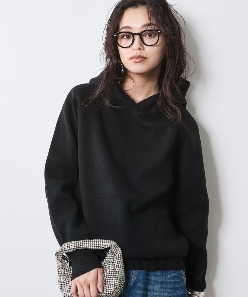 CHIC STYLE（シックスタイル）の「ニットパーカー ＜大きいサイズ有＞シックスタイル（パーカー・レディース・グレー/ブルー/ブラック・5L/4L/3L/LL/L/M）」の19枚目の写真