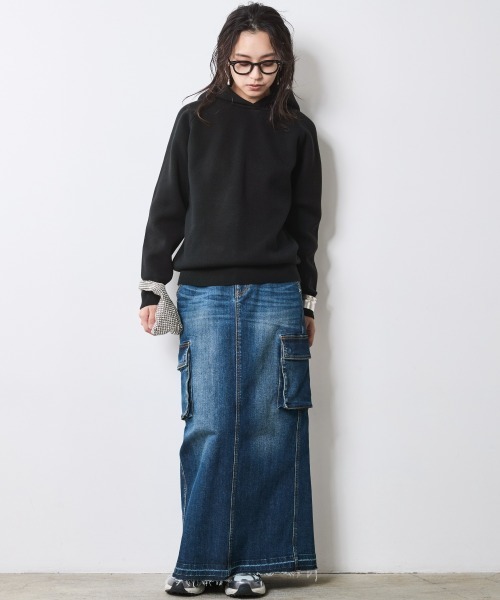 CHIC STYLE（シックスタイル）の「ニットパーカー ＜大きいサイズ有＞シックスタイル（パーカー・レディース・グレー/ブルー/ブラック・5L/4L/3L/LL/L/M）」の16枚目の写真