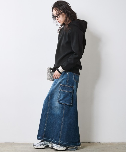 CHIC STYLE（シックスタイル）の「ニットパーカー ＜大きいサイズ有＞シックスタイル（パーカー・レディース・グレー/ブルー/ブラック・5L/4L/3L/LL/L/M）」の17枚目の写真