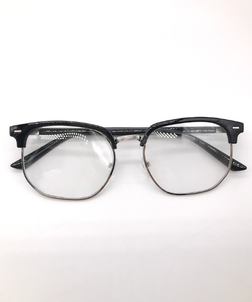 Futier land（フューティアランド）の「スクエアハーフリム眼鏡/ユニセックス/ブルーライトカット（メガネ・レディース・グレー/ブラック・FREE）」の8枚目の写真