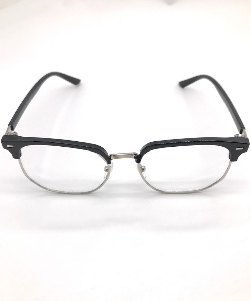 Futier land（フューティアランド）の「スクエアハーフリム眼鏡/ユニセックス/ブルーライトカット（メガネ・レディース・グレー/ブラック・FREE）」の9枚目の写真
