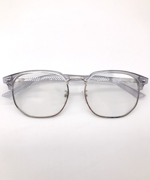 Futier land（フューティアランド）の「スクエアハーフリム眼鏡/ユニセックス/ブルーライトカット（メガネ・レディース・グレー/ブラック・FREE）」の11枚目の写真