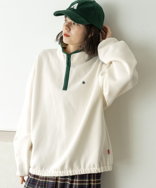 POLO BCS（ポロ ビーシーエス）の「【POLO BCS(ポロ・ビーシーエス)】ハーフZIPスウェット（スウェット・レディース・アイボリー/グレー/ネイビー/パープル・MEDIUM/LARGE）」の3枚目の写真