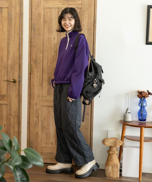 POLO BCS（ポロ ビーシーエス）の「【POLO BCS(ポロ・ビーシーエス)】ハーフZIPスウェット（スウェット・レディース・アイボリー/グレー/ネイビー/パープル・MEDIUM/LARGE）」の17枚目の写真