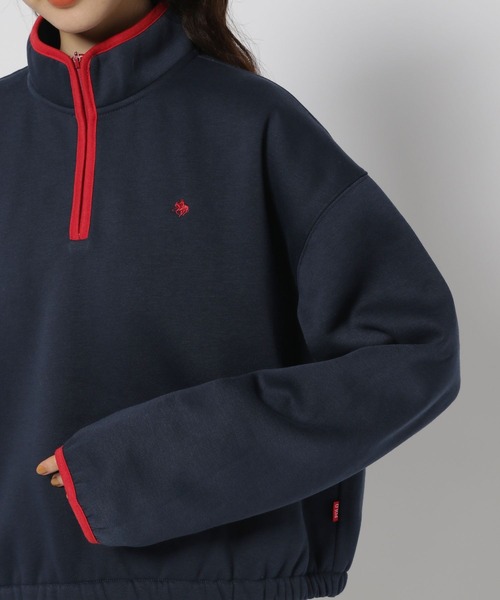 セール】【POLO BCS(ポロ・ビーシーエス)】ハーフZIPスウェット