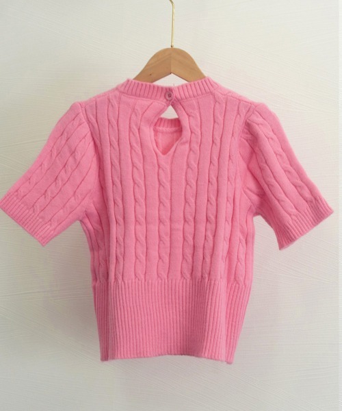 Miniministore(ミニミニストア)の「ケーブル編みニットトップス パフスリーブ(ニット/セーター・レディース・アイボリー/ブルー/ピンク・FREE)」の19枚目の写真