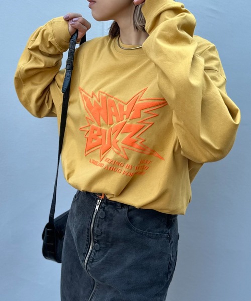 mi via loca(ミヴィアロカ)の「【United Athle】発泡プリントWHAT BUZZロゴロンT 【PT NO. MVL050 ※2A】(Tシャツ/カットソー・レディース・オートミール/イエロー/ホワイト/スミクロ・X-LARGE/MEDIUM)」の4枚目の写真