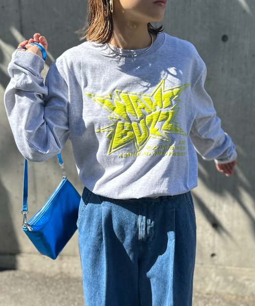 mi via loca(ミヴィアロカ)の「【United Athle】発泡プリントWHAT BUZZロゴロンT 【PT NO. MVL050 ※2A】(Tシャツ/カットソー・レディース・オートミール/イエロー/ホワイト/スミクロ・X-LARGE/MEDIUM)」の8枚目の写真
