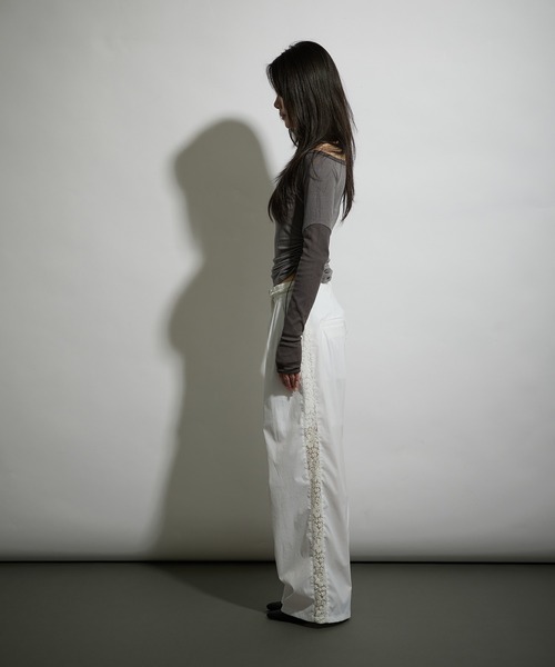 セール】side drawstring off shoulder tops / サイドドロストオフ