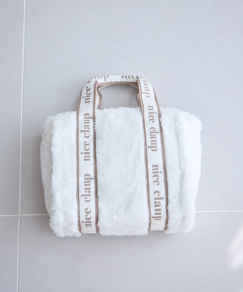 one after another NICE CLAUP（ワンアフターアナザーナイスクラップ）の「ロゴハンドルファートートバッグ（トートバッグ・レディース・ピンク/チャコールグレー/オフホワイト・FREE）」の10枚目の写真