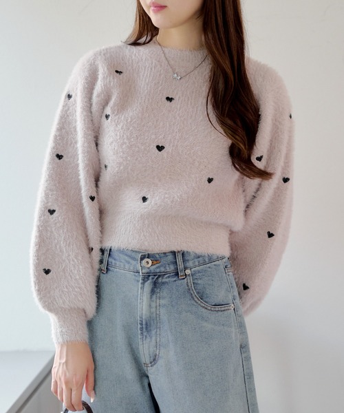 Another Branch olive des olive（アナザーブランチオリーブデオリーブ）の「フェザーハート刺繍プルオーバー（ニット/セーター・レディース・オフホワイト/チャコールグレー/ホワイト系その他/ベージュ・FREE）」の11枚目の写真