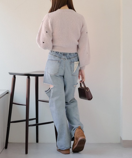 Another Branch olive des olive（アナザーブランチオリーブデオリーブ）の「フェザーハート刺繍プルオーバー（ニット/セーター・レディース・オフホワイト/チャコールグレー/ホワイト系その他/ベージュ・FREE）」の14枚目の写真