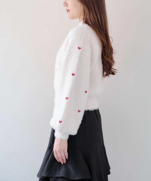 Another Branch olive des olive（アナザーブランチオリーブデオリーブ）の「フェザーハート刺繍プルオーバー（ニット/セーター・レディース・オフホワイト/チャコールグレー/ホワイト系その他/ベージュ・FREE）」の16枚目の写真