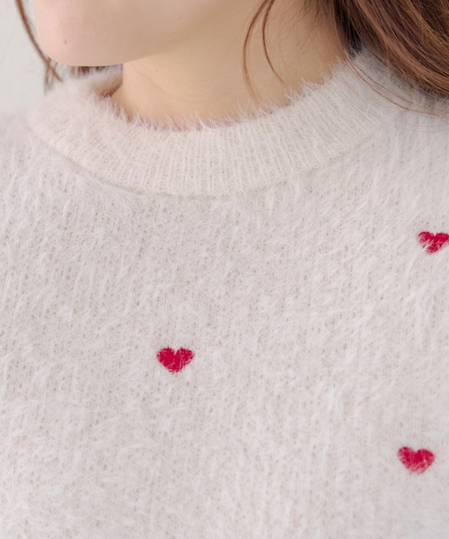 Another Branch olive des olive（アナザーブランチオリーブデオリーブ）の「フェザーハート刺繍プルオーバー（ニット/セーター・レディース・オフホワイト/チャコールグレー/ホワイト系その他/ベージュ・FREE）」の18枚目の写真
