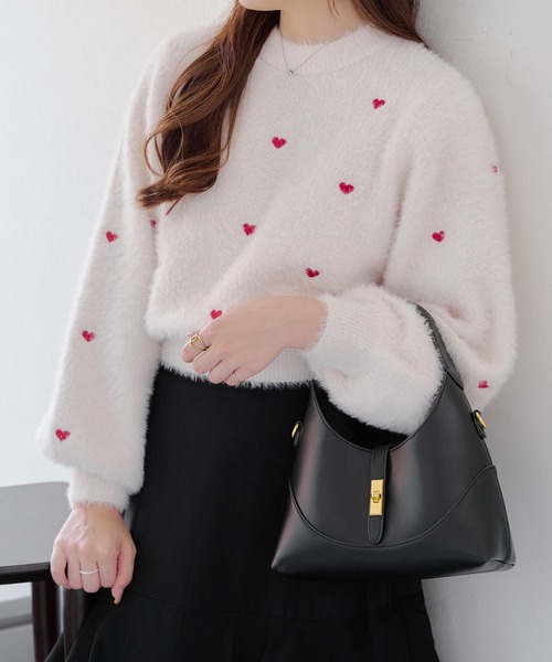 Another Branch olive des olive（アナザーブランチオリーブデオリーブ）の「フェザーハート刺繍プルオーバー（ニット/セーター・レディース・オフホワイト/チャコールグレー/ホワイト系その他/ベージュ・FREE）」の22枚目の写真