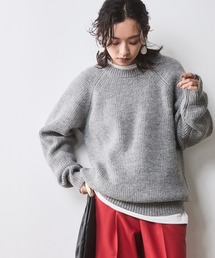 CHIC STYLE | 畦編クルーネックニットプルオーバー シックスタイル（大きいサイズ対応）(ニット/セーター)